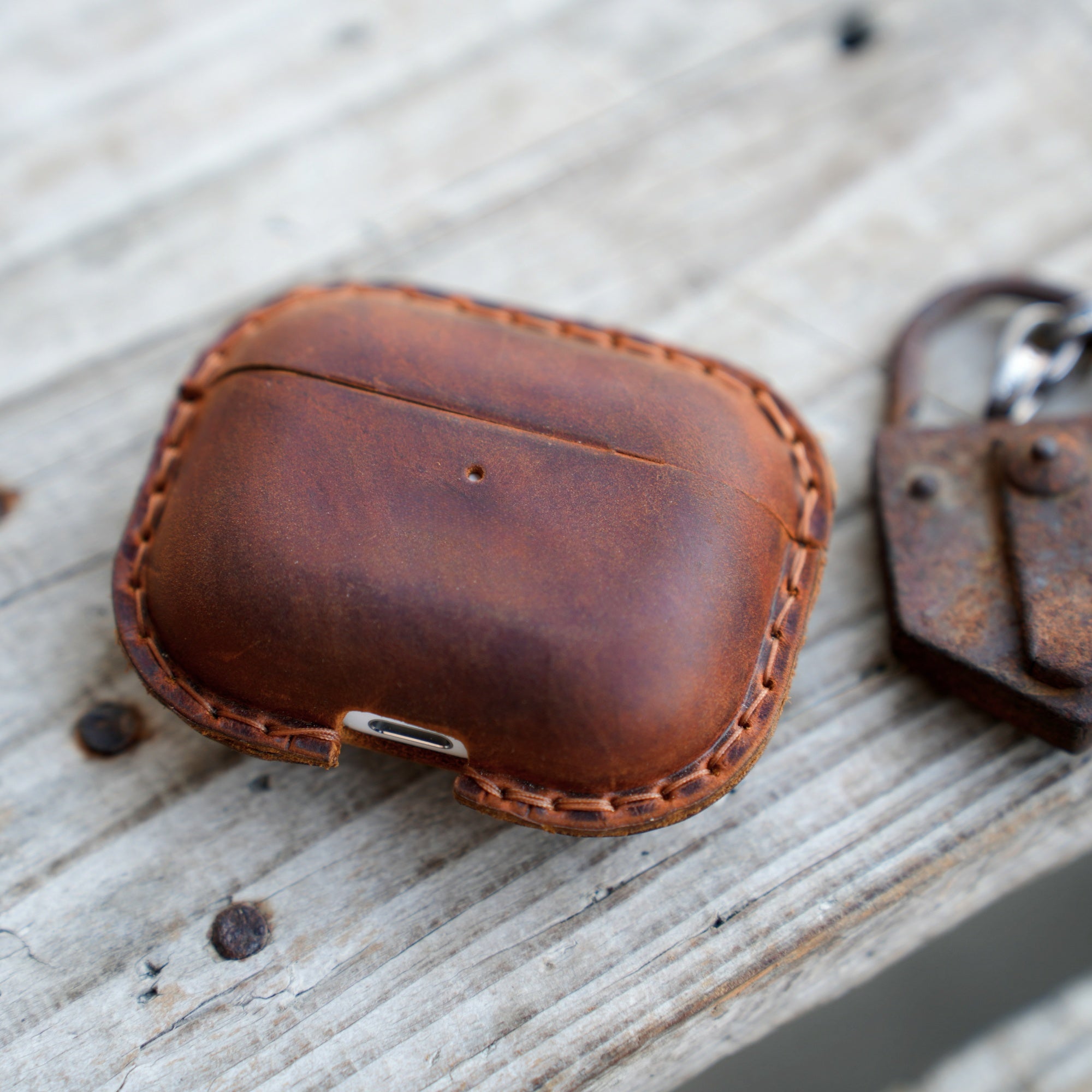 Genuine Leather Distressed Leather for AirPods Pro 3  2 1 Full Leather Case  Bluetooth wireless headphone case  MagSafe Compatible