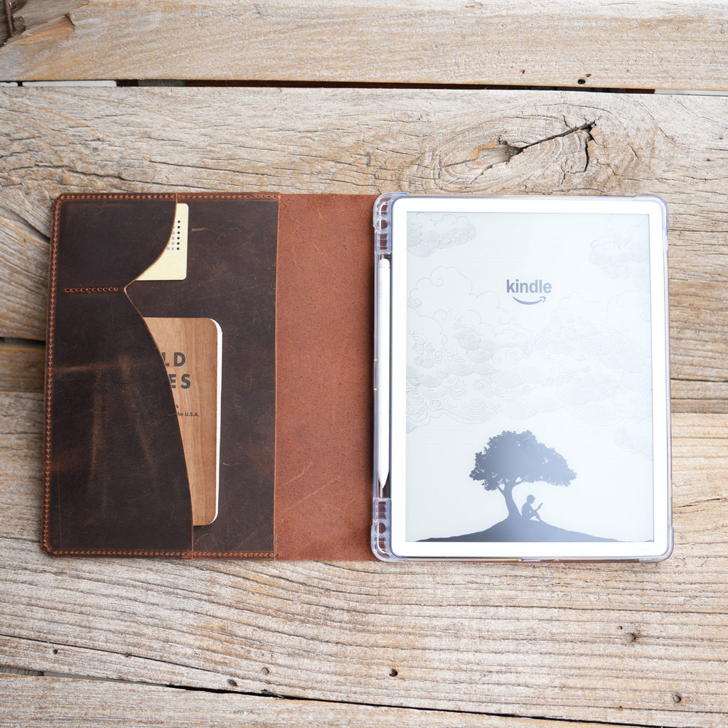 Leather Kindle Scribe Colorsoft 11" 2025 case 3th gen  Kindle cover, Kindle   case, Tooled Leather, Ebook cover brown