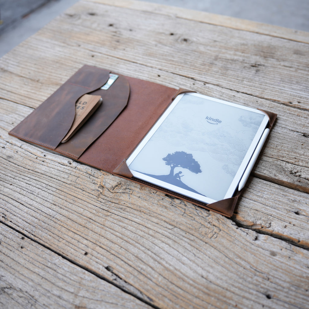 Leather cover for  Kindle Scribe  Colorsoft 11 2025  case ,  Tooled Leather, Ebook cover brown  Kindle Scribe 10.2", with Premium Pen Holder