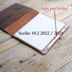 Leather Kindle Scribe Colorsoft 11" 2025 case 3th gen  Kindle Scribe 10.2" 2022/2024 cover  , Tooled Leather, Ebook cover brown