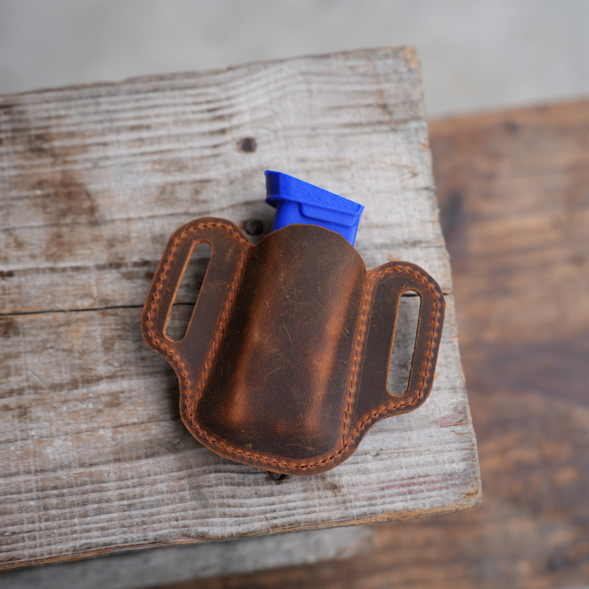 Genuine Leather Tactical Double Mag Magazine Holde fit 9mm, .40 or .45 Caliber Pistol Mag | Single Double Stack | IWB or OWB Mag Pouch Holster 01 (Copy) (Copy)