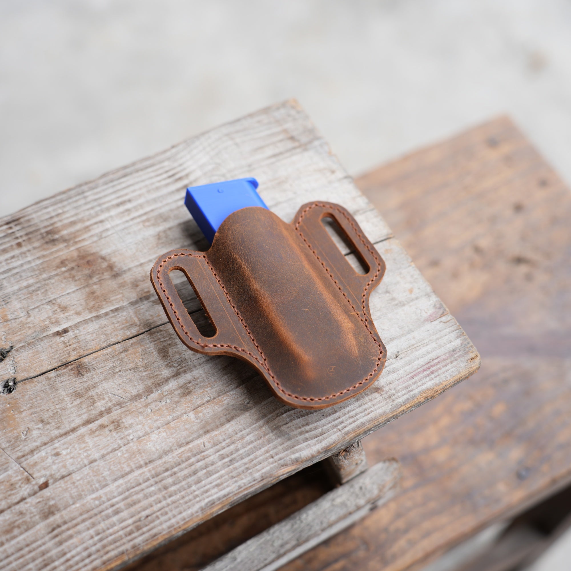 Genuine Leather Tactical Double Mag Magazine Holde fit 9mm, .40 or .45 Caliber Pistol Mag | Single Double Stack | IWB or OWB Mag Pouch Holster 01 (Copy) (Copy)