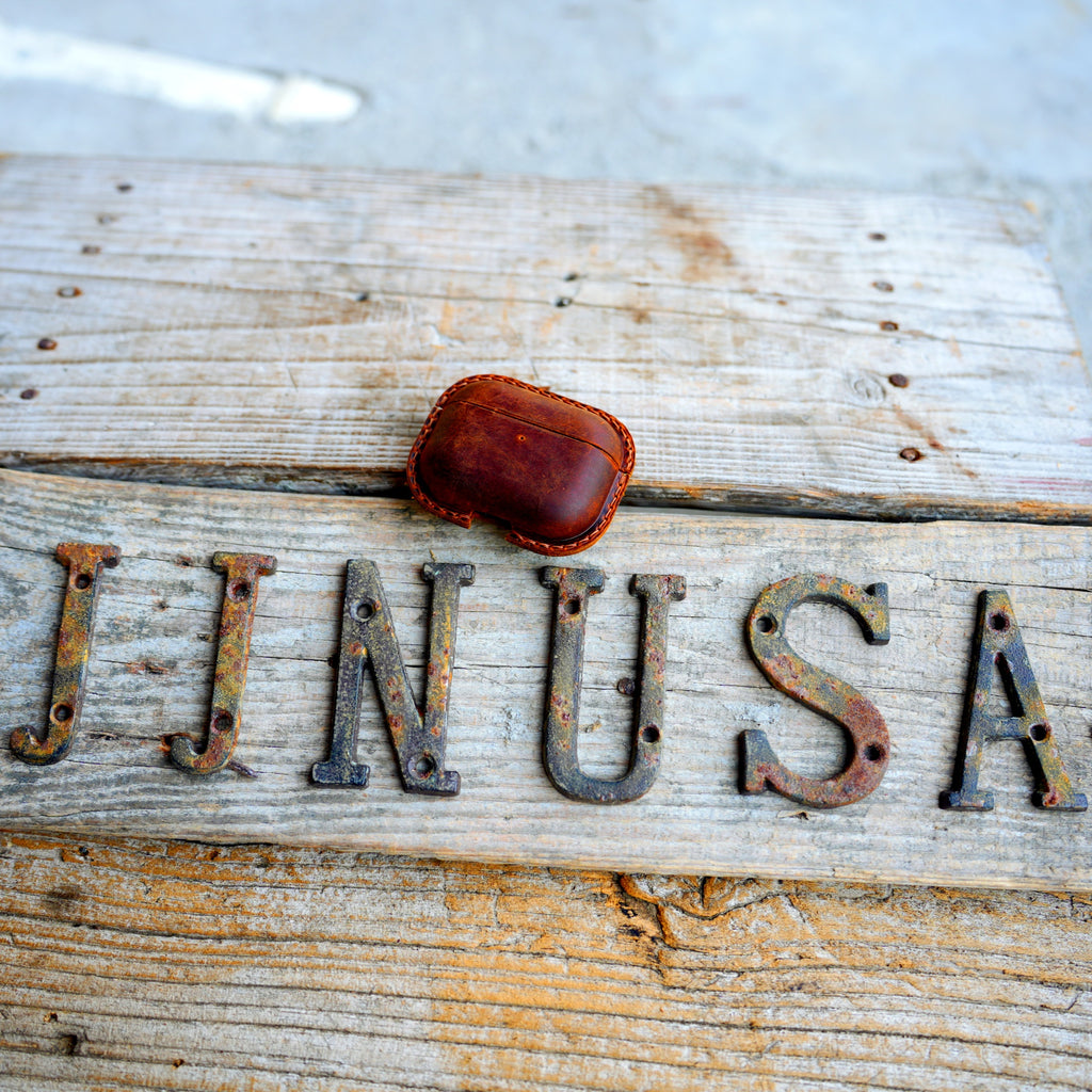 Genuine Leather Distressed Leather for AirPods Pro 3  2 1 Full Leather Case  Bluetooth wireless headphone case  MagSafe Compatible