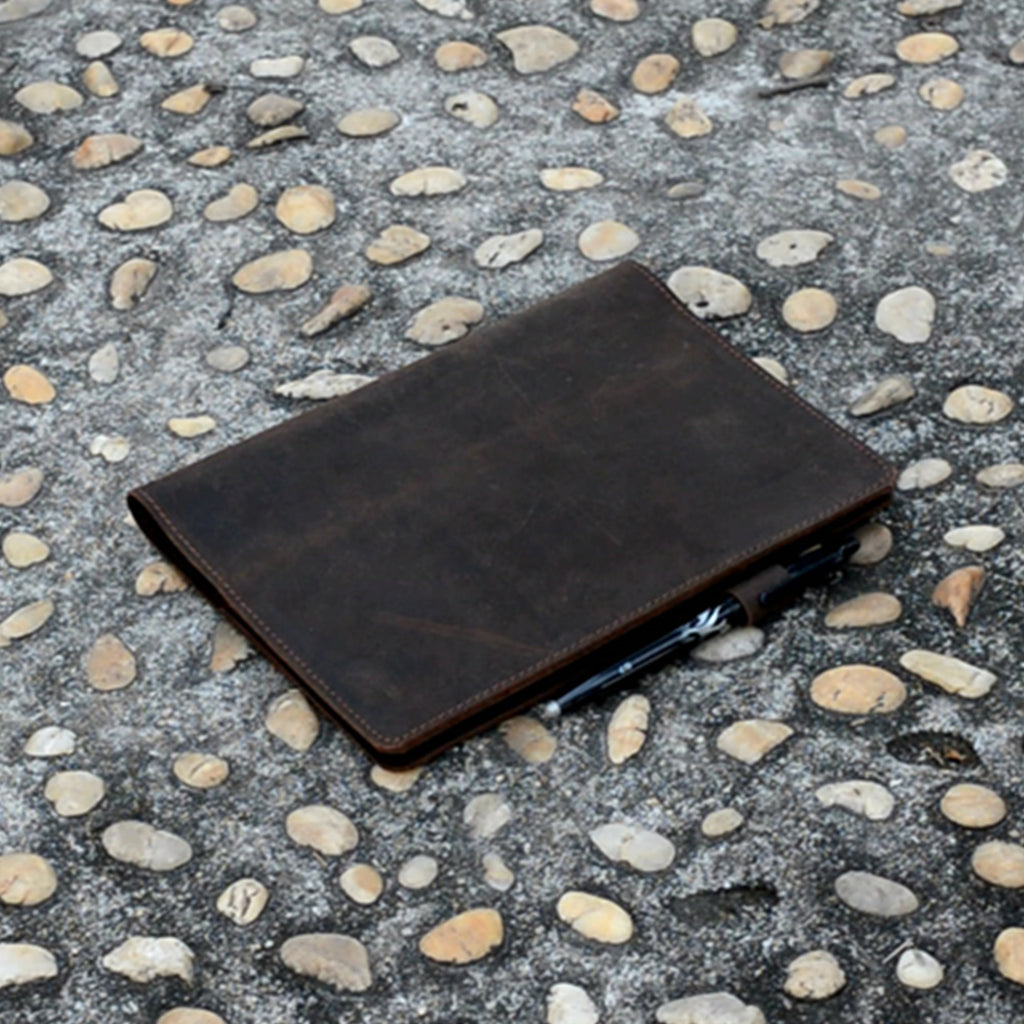 Rocketbook Cover Distresse Genuine Leather Notebook Cover for Everlast Fusion Moleskin A5 Executive 6  x 8.8  / A4 Letter Size 8.5 x 11 inch
