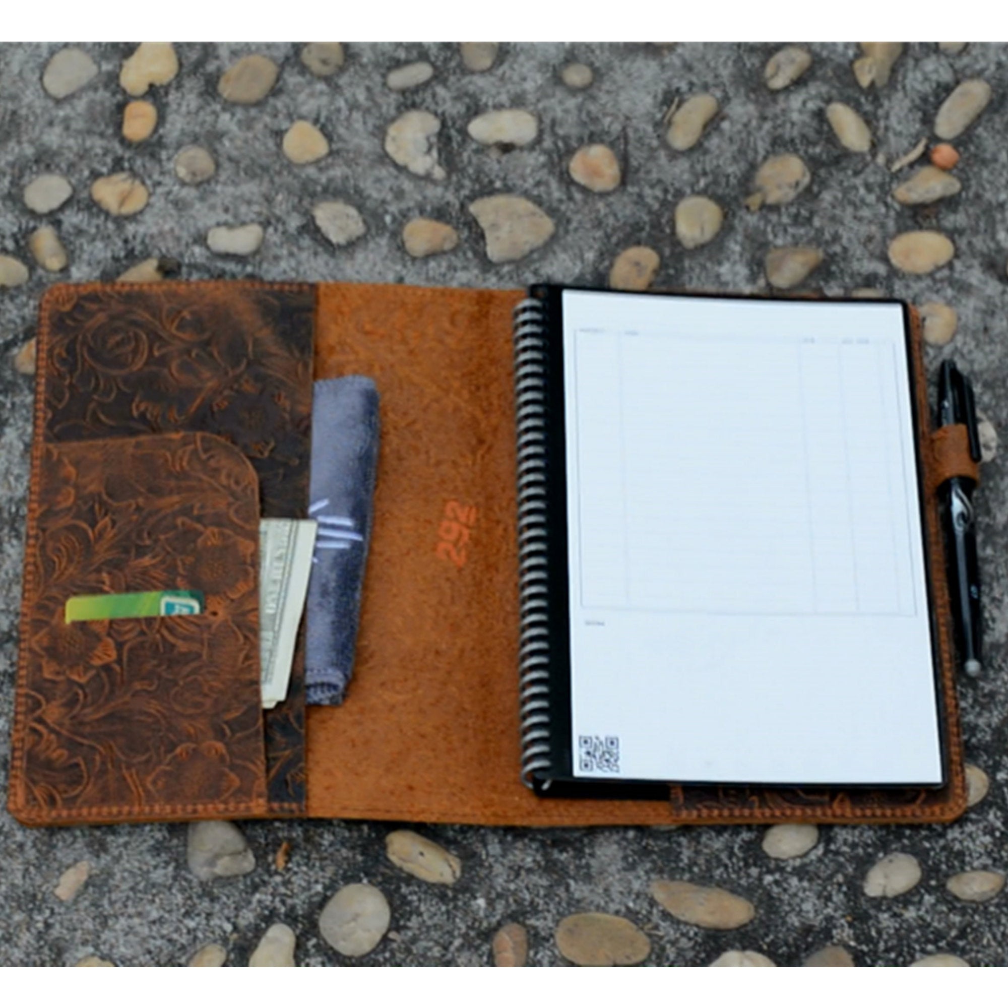 Rocketbook Flip Cover Distressed Genuine Leather Notebook for  A5 Executive 6  x 8.8    / A4 Letter 8.5  x 11  Case