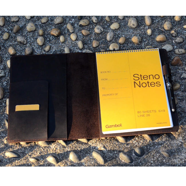 Personalized Leather Notebook A5 Notepad Cover for Spiral Bound Memo Steno Notebook 6  x 9  ,  Notebook Rocketbook Flip Executive  6  x 8.8 Main Image