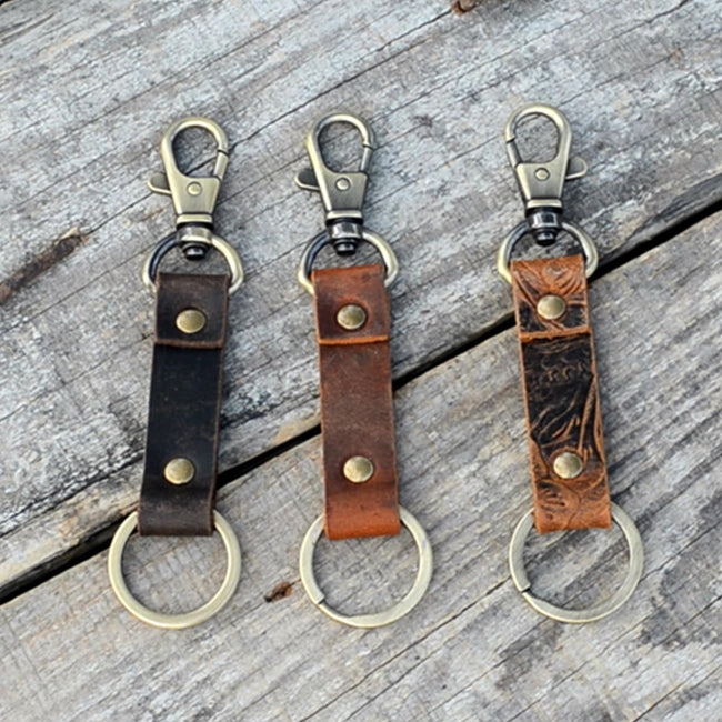 Leather keychain, leather keyring , leather key fob  , key clip,Keychain Leather Men's Simple  ClipKeychain, Keychain   Leather  for Gifts Hover Image