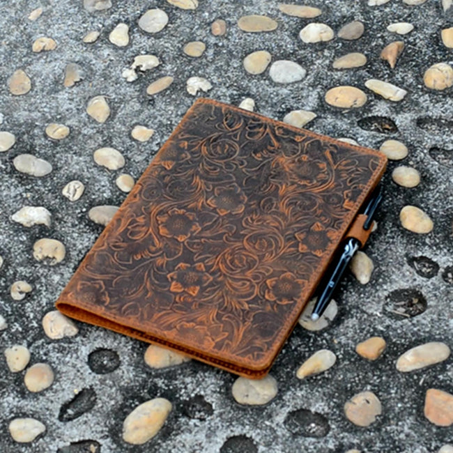 Distressed Genuine Leather Notebook Cover for  RHODIA wirebound meeting notebook A5+ Planner Hover Image