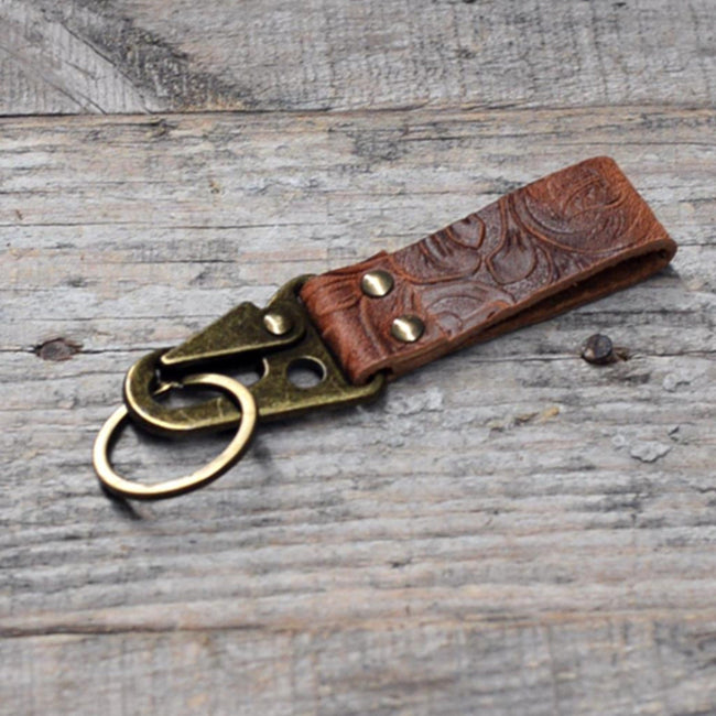 Key Ring Holder EDC Leather Belt Keychain , Belt Clip Key Chain Fob for Men,Tactical Keyring Holder for Belt Hover Image