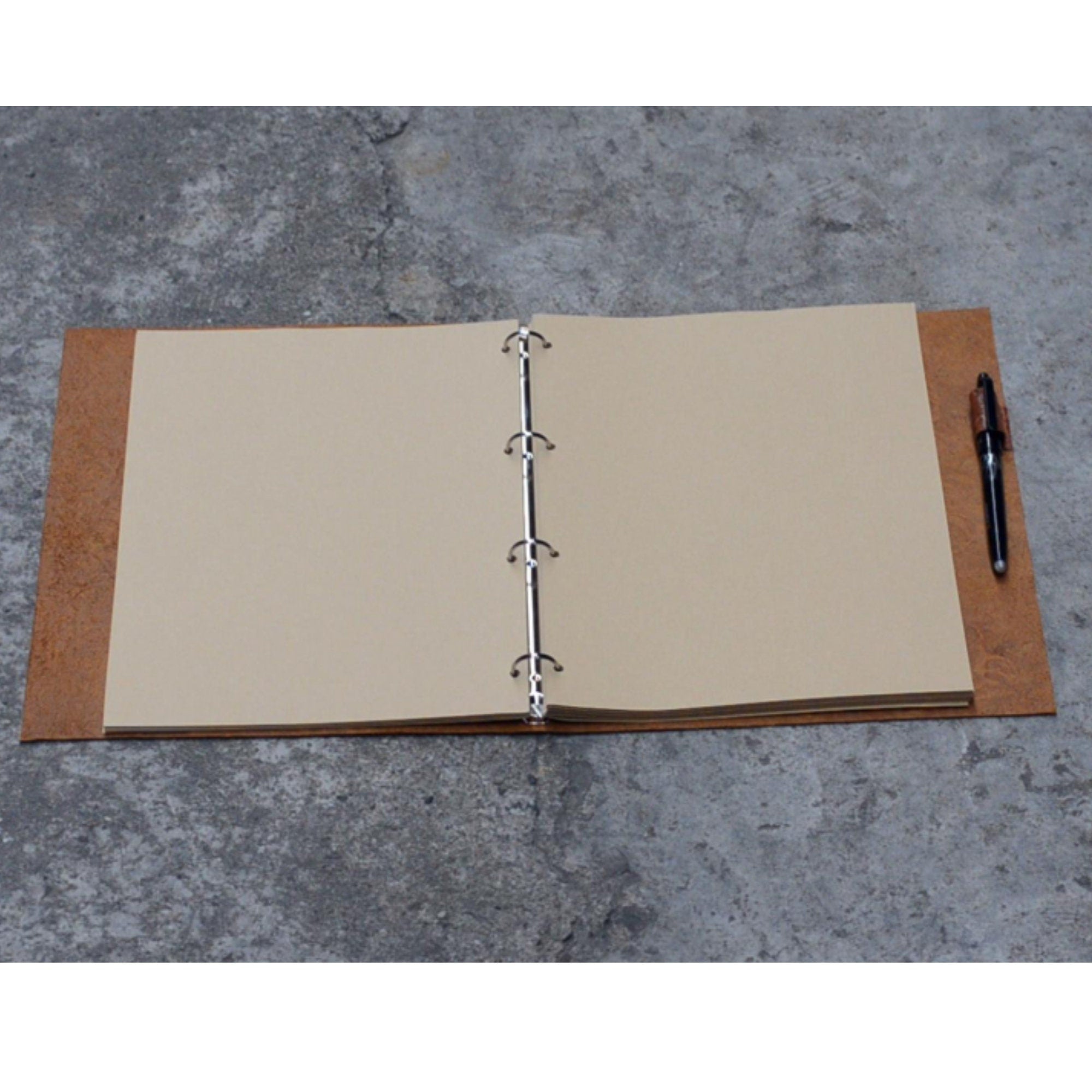Personalized Simple A4 leather 4 ring binder notebook cover A4  Diary Cover  Leather  distressed leather A4 refillable refill journal diary