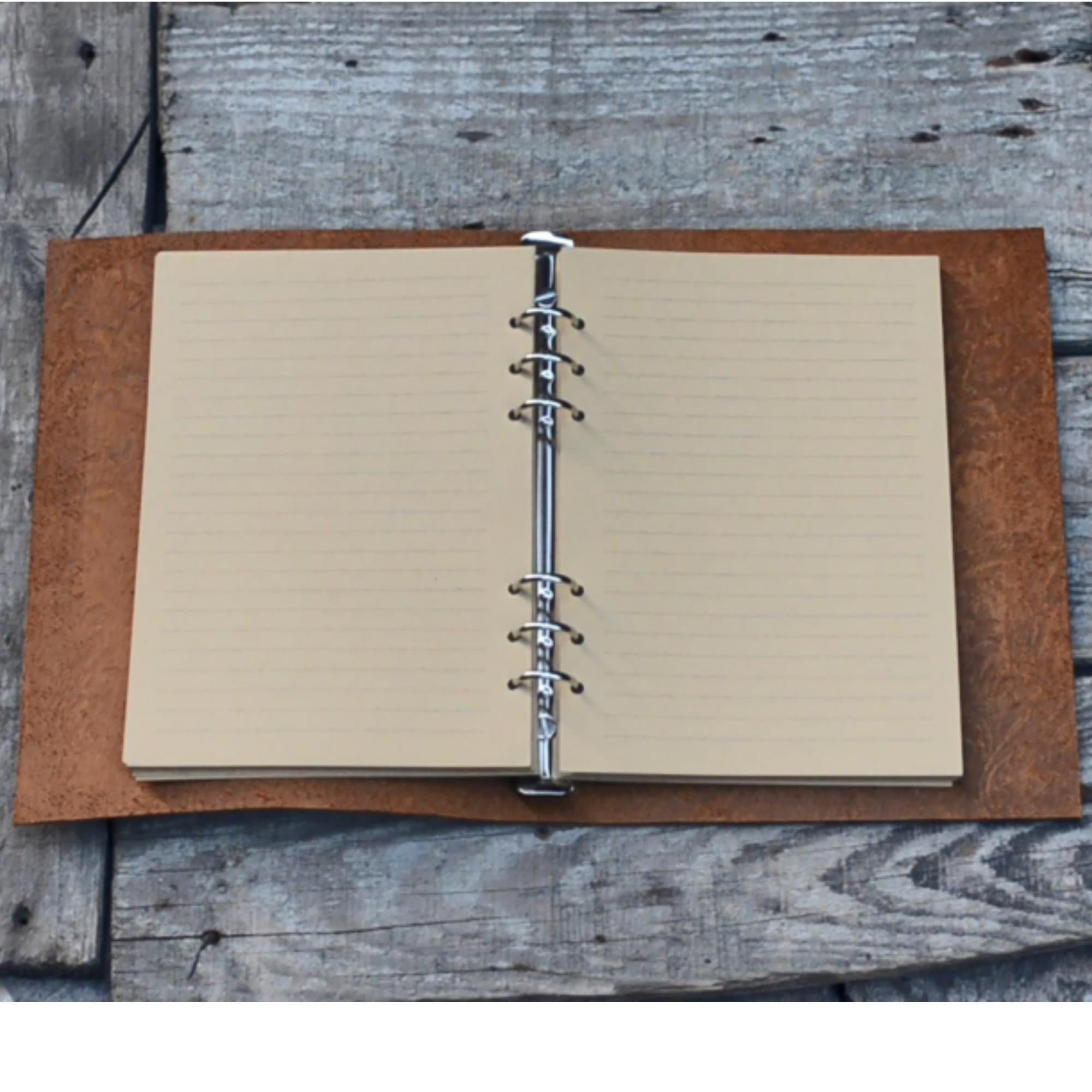 Personalized Simple A5 leather ring binder notebook cover filofax A5  Diary Cover A6  Leather  distressed leather refillable refill journal