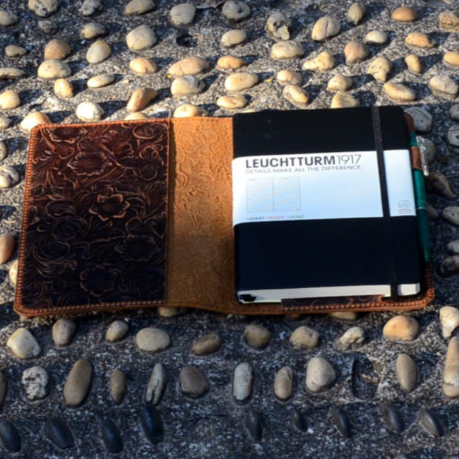 Personalized Travel Journal  Leather Cover For Leuchtturm 1917 Medium 5.75 X8.25  Leather Cover Jottbook   Leather Journal Notebook Cover Hover Image