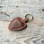 Genuine Leather Guitar shaped Pick Holder Keychain with Belt for guitar picks Keychain Quarter holder key chain, Mandolin, Ukulele or Bass