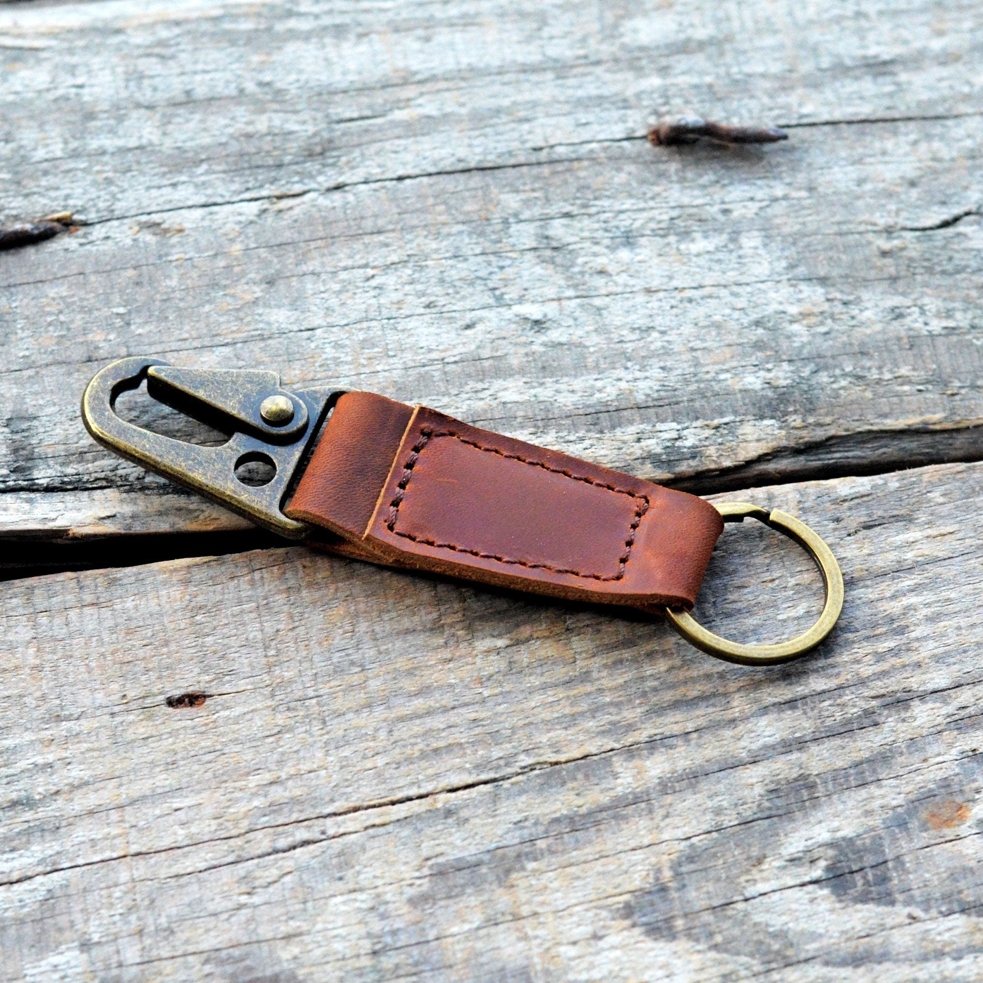 Personalized Leather Keychain, Leather Clip Keychain, EDC Keychain, Leather Keychain, Tactical Keychain,  Key Fob, Gifts Darkbrown  or brown
