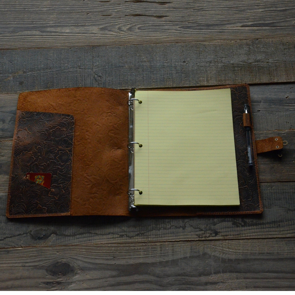 Personalized  A4  3 Ring Binder Leather Cover 3 Hole 8.5  X 11  Sheets Notebook Cover Diary Distressed Leather A4 Refillable Journal Nba4305