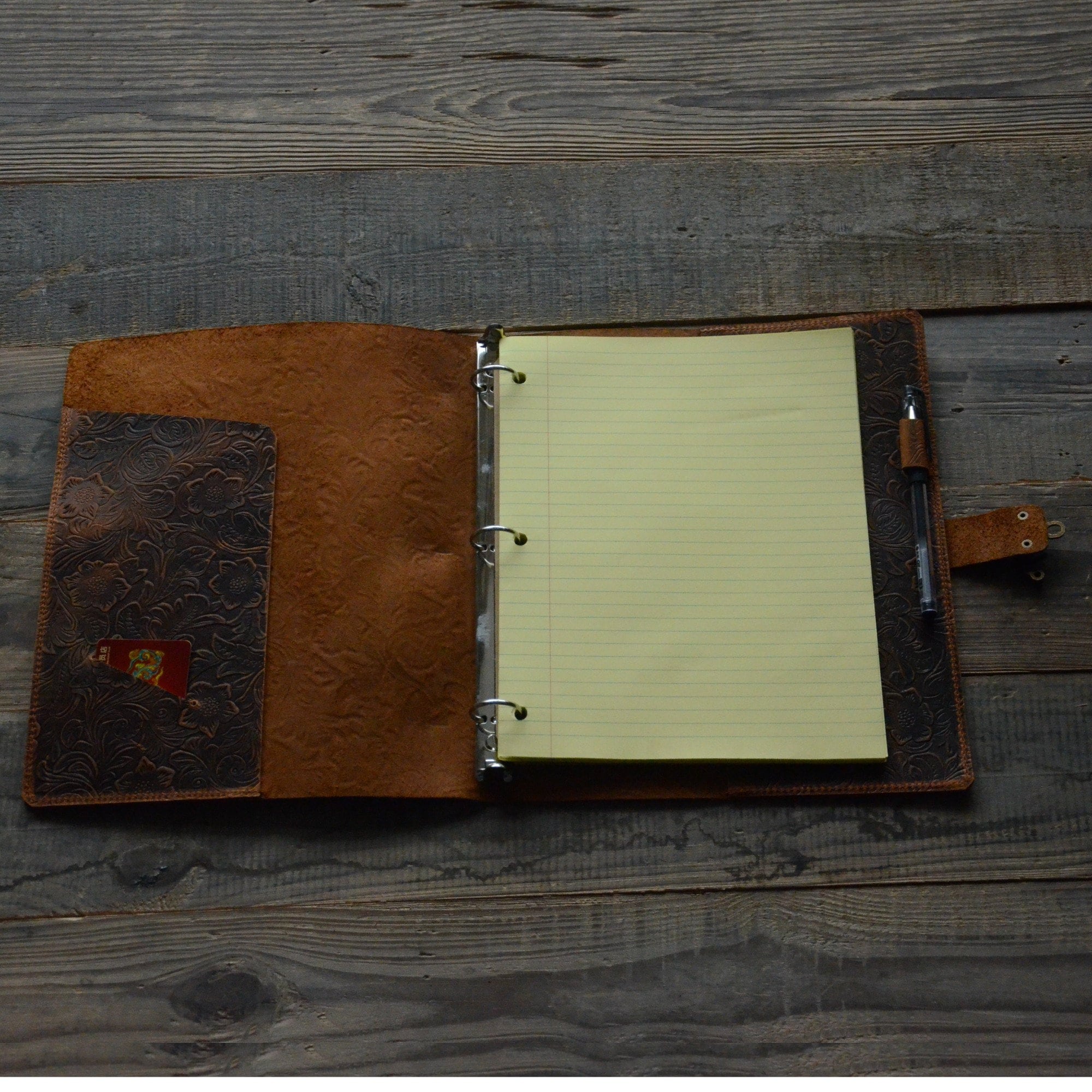 Personalized  A4  3 Ring Binder Leather Cover 3 Hole 8.5  X 11  Sheets Notebook Cover Diary Distressed Leather A4 Refillable Journal Nba4305