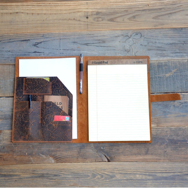 Personalized Leather Writing Pad for Legal Pads 8.5 x 11 , A4 Document Legal Pad Leather Portfolio Notepad TOPS 8-1/2  x 11-3/4  paper Hover Image