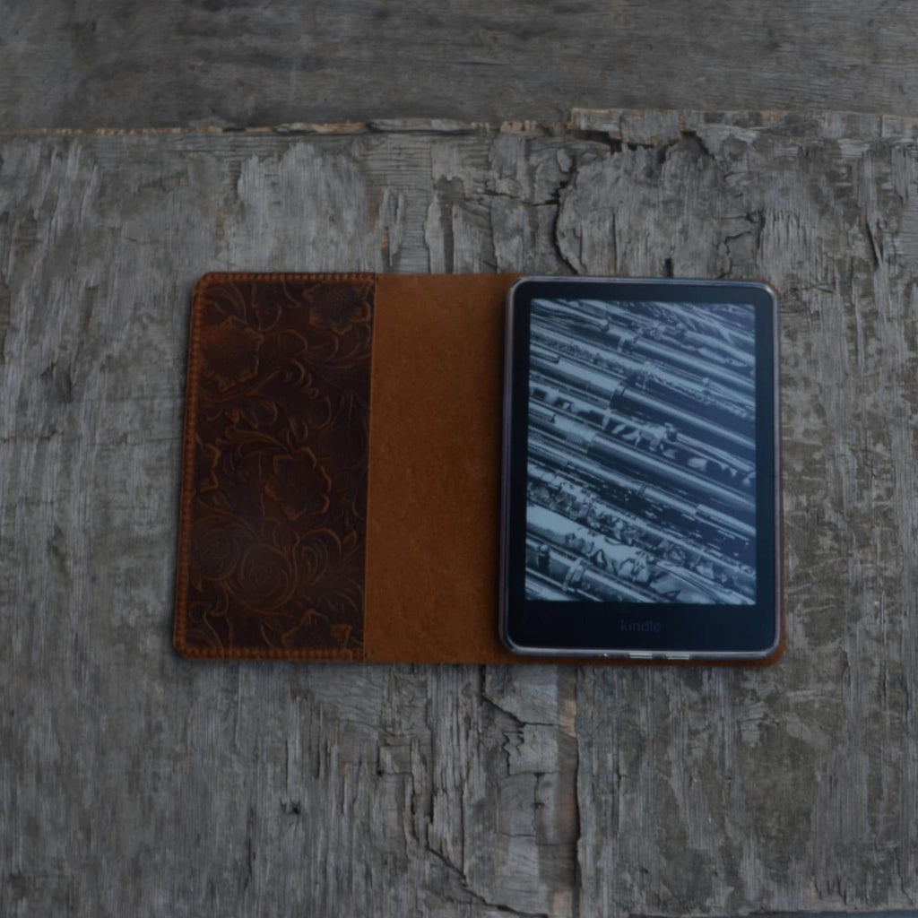 Leather Kindle Paperwhite 6 5 4  case 12th gen, 11th gen, All new Kindle  cover, Kindle Oasis case, Tooled Leather , Ebook HD8 cover