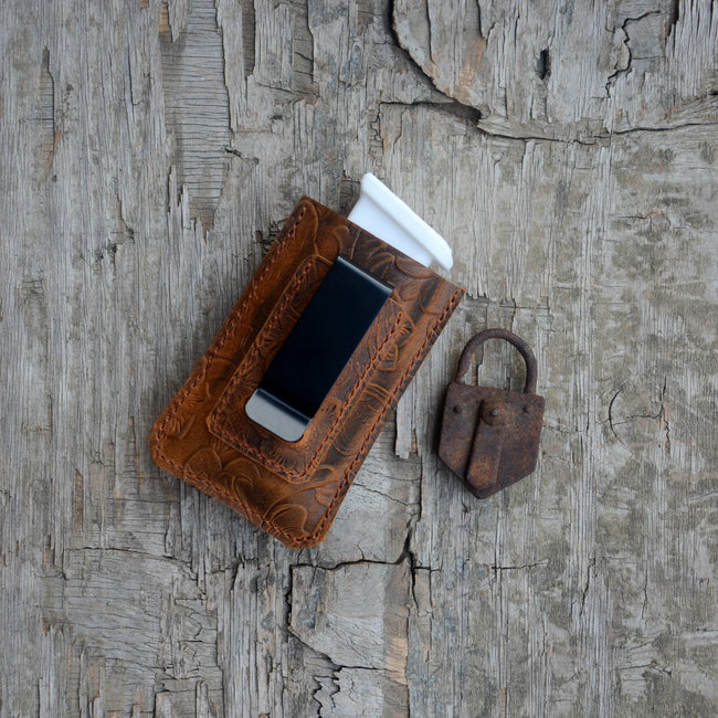 Genuine Leather Gun Holster   Magazine Pouch   IWB , OWB   Magazine Pouch IWB  for   Glock magazine 43  G43  g43x its Most 9mm Hover Image