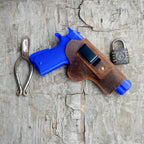 Genuine Leather Gun Holster Leather Hunting  IWB, OWB Fits Most Kimber Micro 9mm Holster Style 9mm .40 .45 With 4  4.25  5  Barrel Length