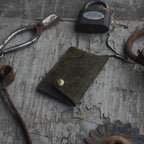 Leather Slim Leather Case, Minimalist Leather card holder wallet, Mens  Leather Small Card Wallet, mens wallet gift for him  olive green