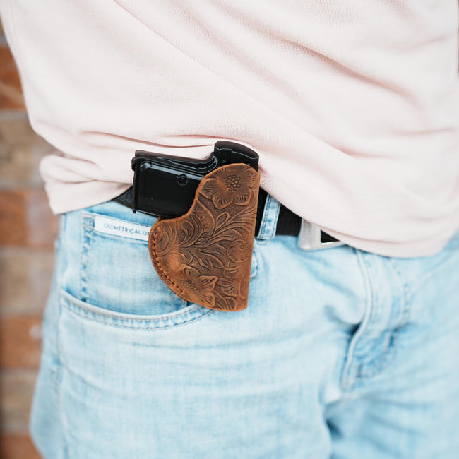 Genuine Leather Gun Holster Hunting OWB Holster For 1906 Baby Browning .25 ACP 6.35 Heritage -Colt Junior Colt 1908 Vest Pocket Pistol Hover Image