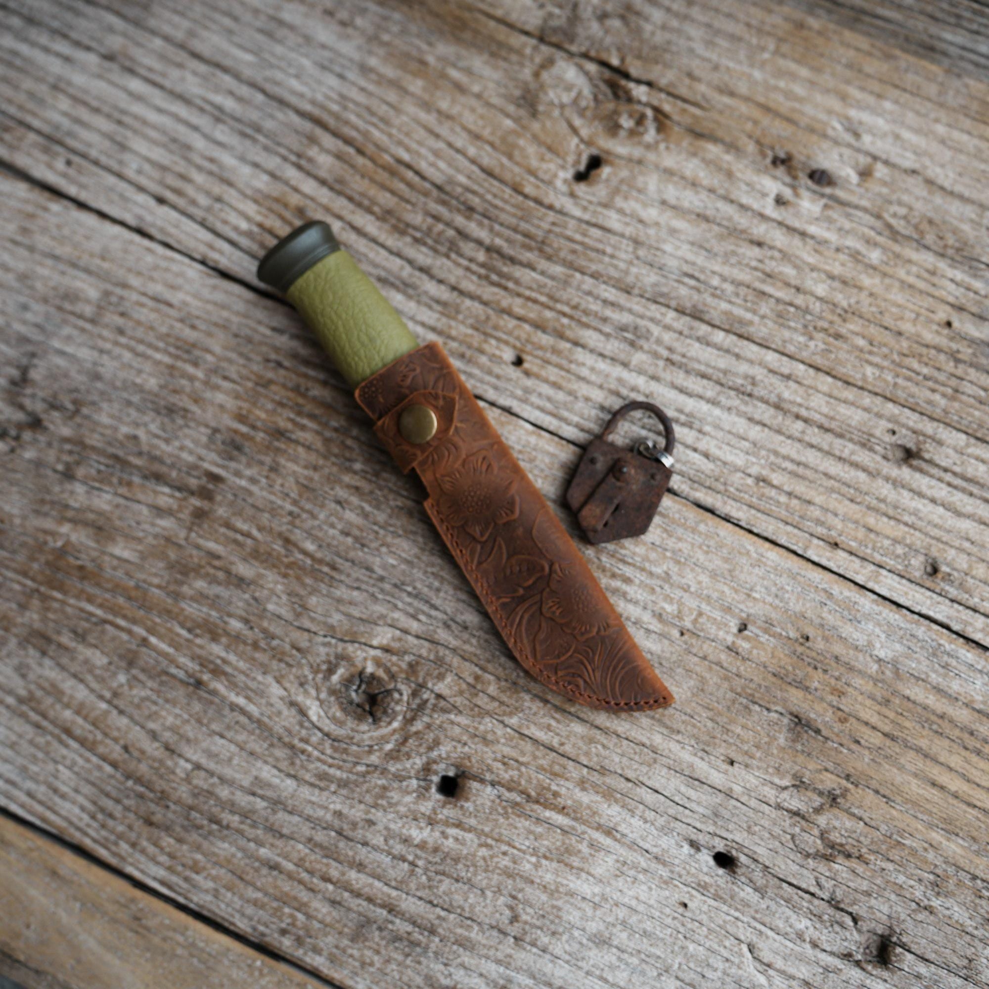 Leather Knife Sheath for MORAKNIV COMPANION , Straight Knife Holster Knife Blade Cover Belt Sheath for MORAKNIV knife 4.3  Fixed Blade Knife