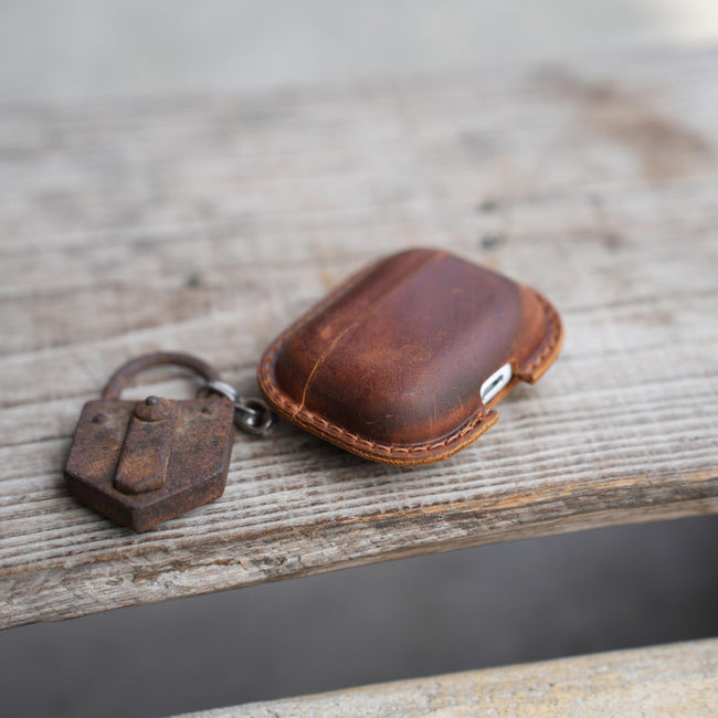 Genuine Leather Distressed Leather for  Bowers & Wilkins Pi8  Full Leather Case  Bluetooth wireless headphone case Hover Image