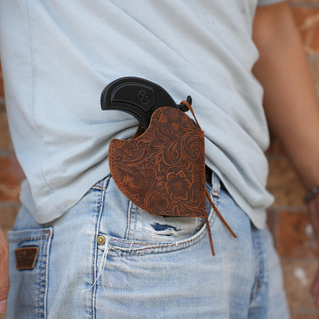 Genuine Leather Gun Holster for Bond Arms Derringer Leather  Holster Texas Defender  .357Mag/.38Spl, .45LC/.410  3  Barrel OWB Leather Main Image