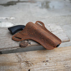 Genuine Leather Gun revolver Belt Owb  Holster For Smith & Wesson Model 686 586 PLUS Colt Python  L Frame Holster 2.5 “ 3” 4“ 4.25  5  6  7