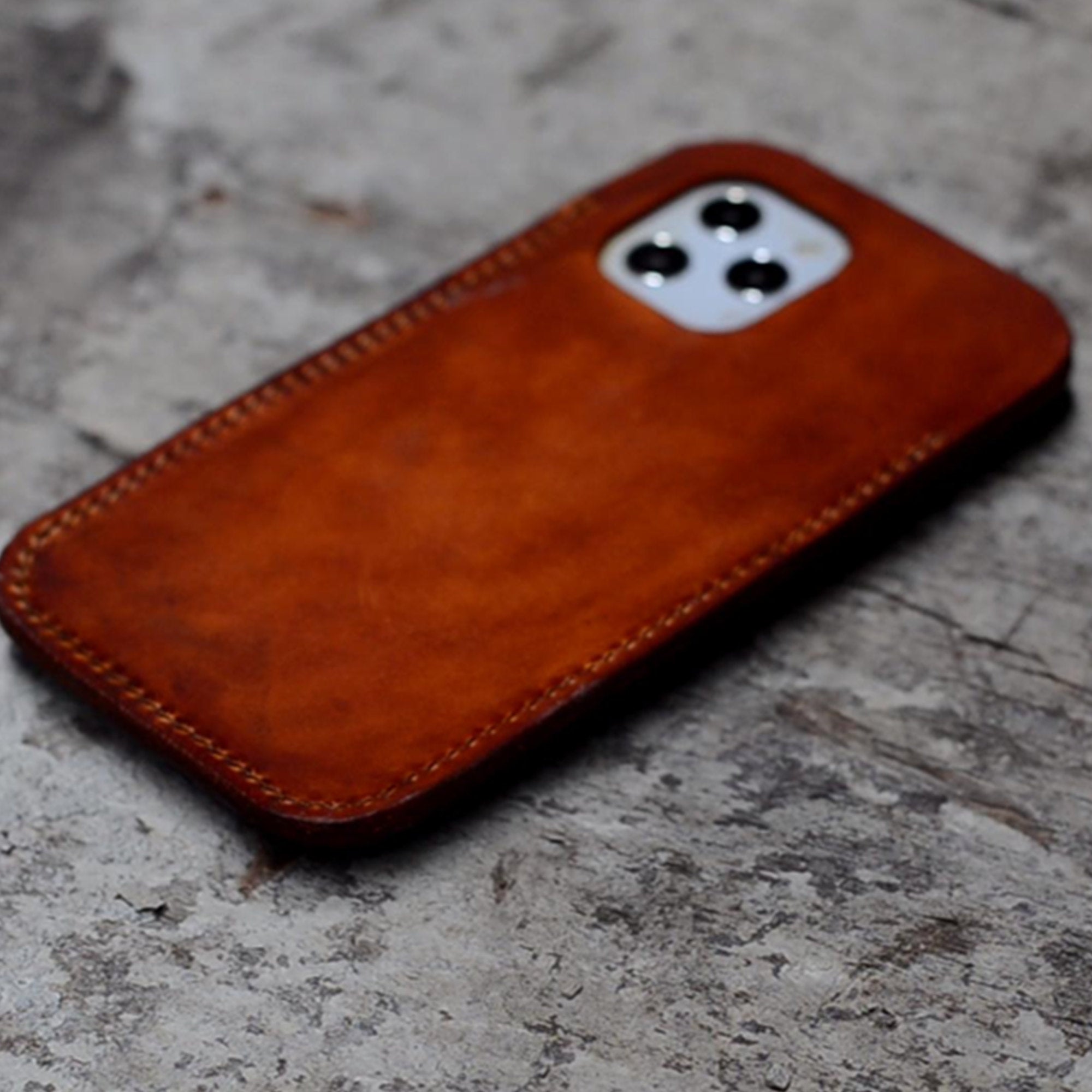 JJNUSA  Best Sale Genuine Leather Distressed for Iphone 13 Full Leather Case   Free Shipping