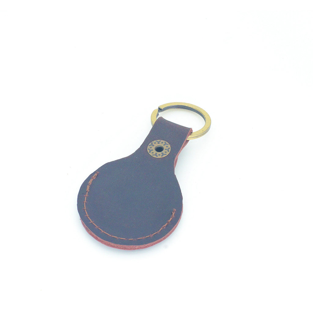 JJNUSA Vintage Genuine Leather Case Compatible with AirTags with Keychain