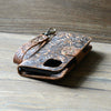 JJNUSA Genuine Leather Distressed Wallet for Iphone 11 Wallet Case Brown