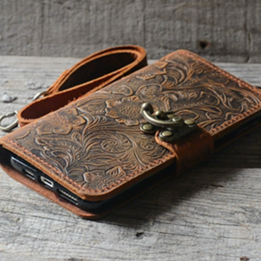 JJNUSA Genuine leather Retro Book Style Wallet for Iphone XS Max 6.5 inches Wallet Case - JJNUSA