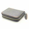 JJNUSA Men Minimalist Leather Wallet Card Holder Distressed Gifts Zipper wallet