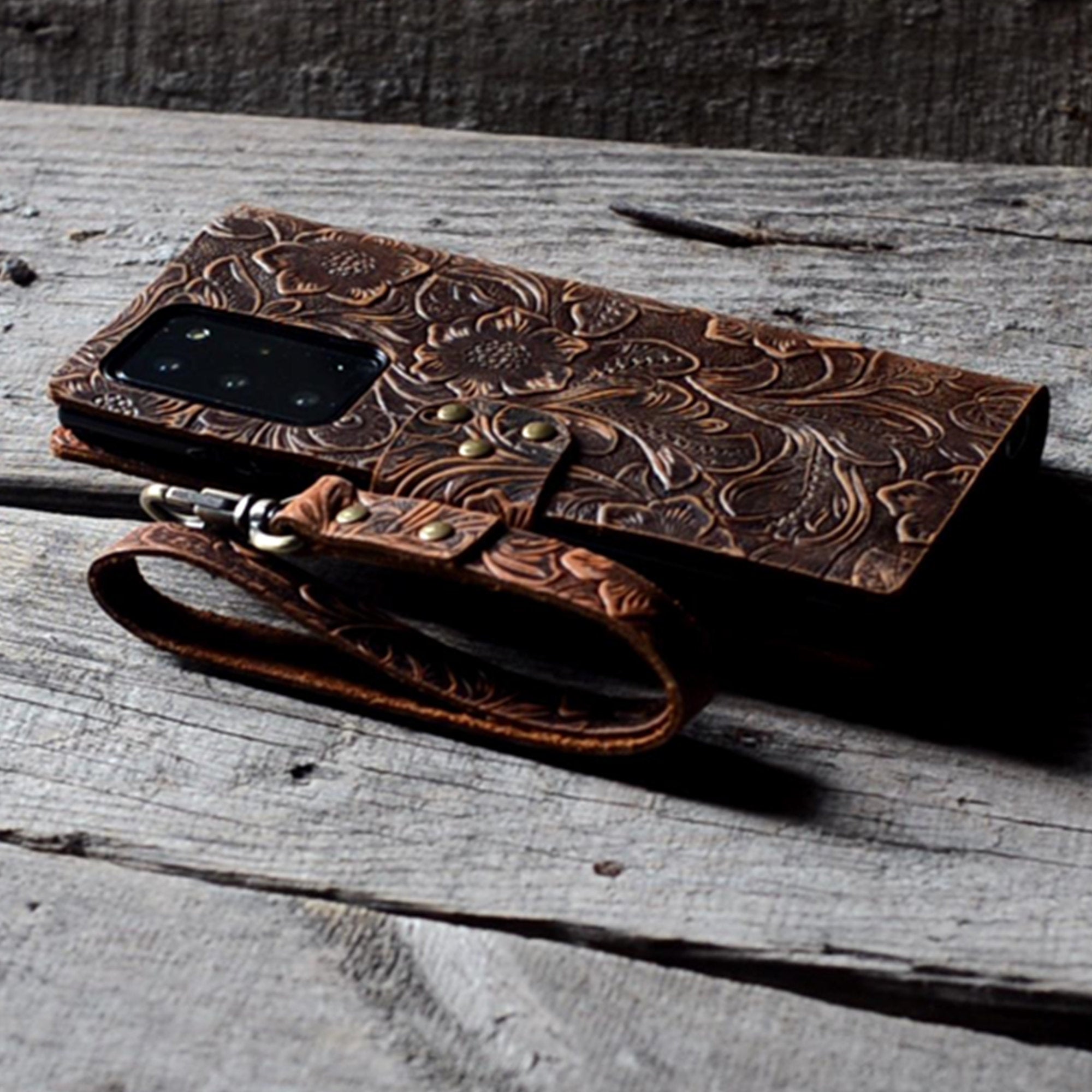 JJNUSA Handmade Genuine Leather Distressed Samsung Galaxy Note 20 / Note 20 Ultra 5G 2020 Wallet Case
