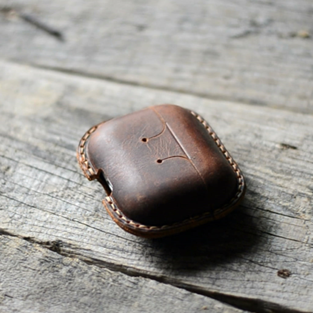 JJNUSA Best Sale Genuine Leather Distressed  Leather for AirPods Pro  Full Leather Case - JJNUSA