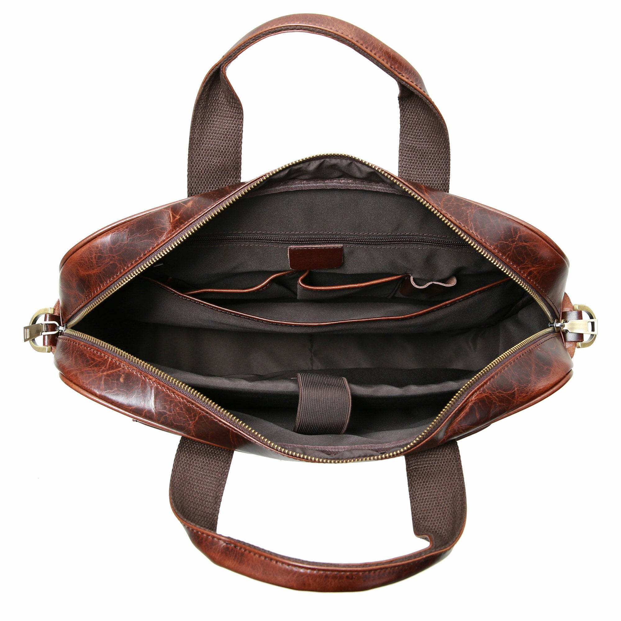 Leather 16" Laptop Briefcase for Men Shoulder Bag Travel