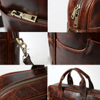 Leather 16" Laptop Briefcase for Men Shoulder Bag Travel - JJNUSA