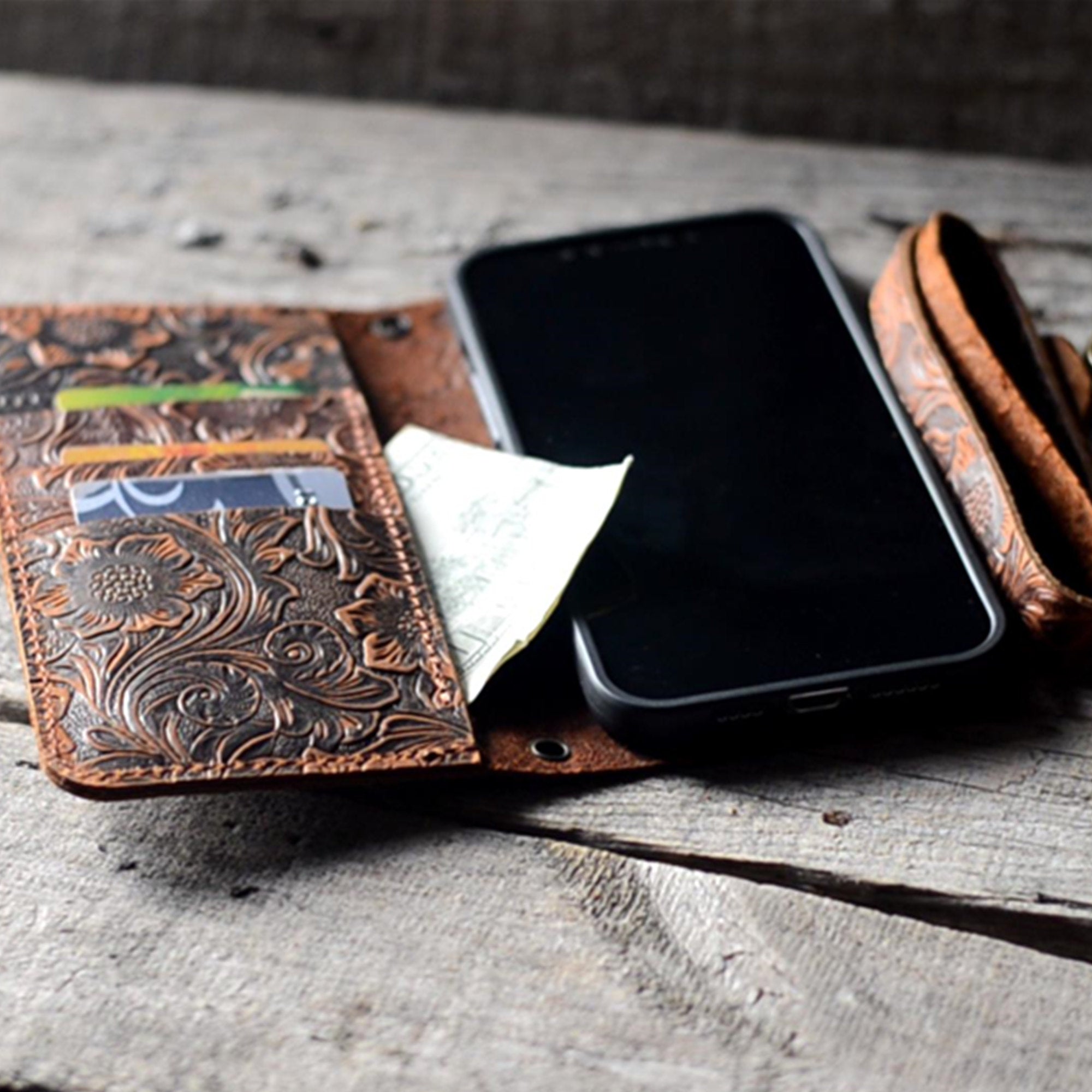 JJNUSA Handmade Genuine Leather Distressed Samsung Galaxy Note 20 / Note 20 Ultra 5G 2020 Wallet Case