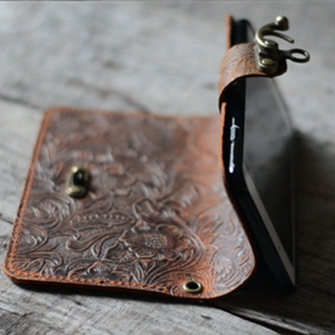 JJNUSA Handmade Genuine leather Vintage Book Style Wallet for Iphone 11 6.1 inches