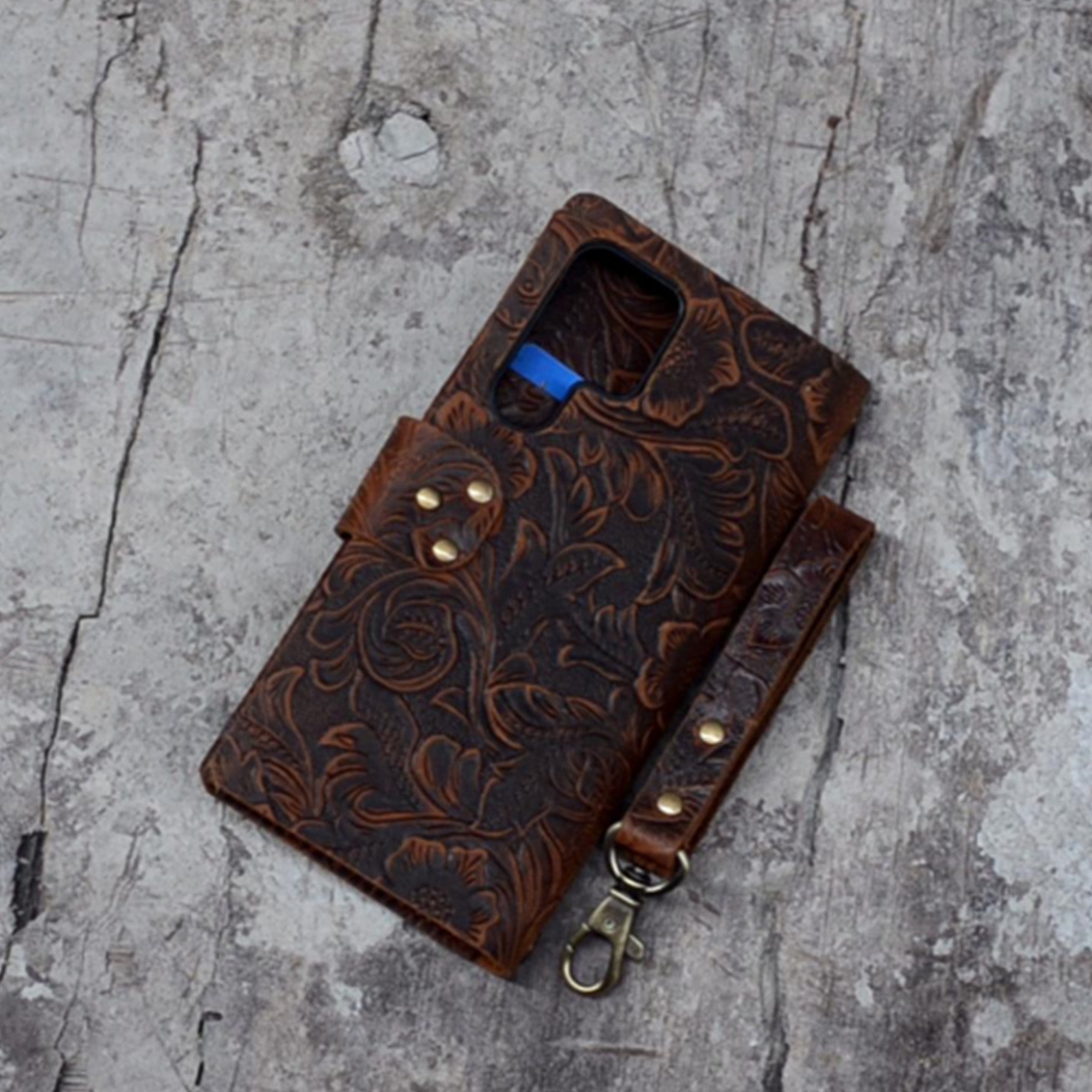 JJNUSA Handmade Samsung Galaxy S22  5G Leather Wallet Case