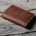 JJNUSA Bifold Wallet Men's Minimalist Card Holder Distressed Leather Wallet | brown - JJNUSA