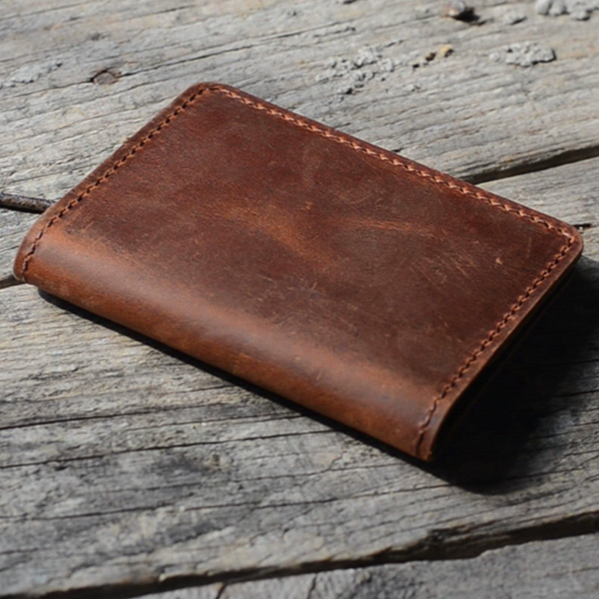 Men Distressed Premium Leather Long Size Light Brown Leather Wallet