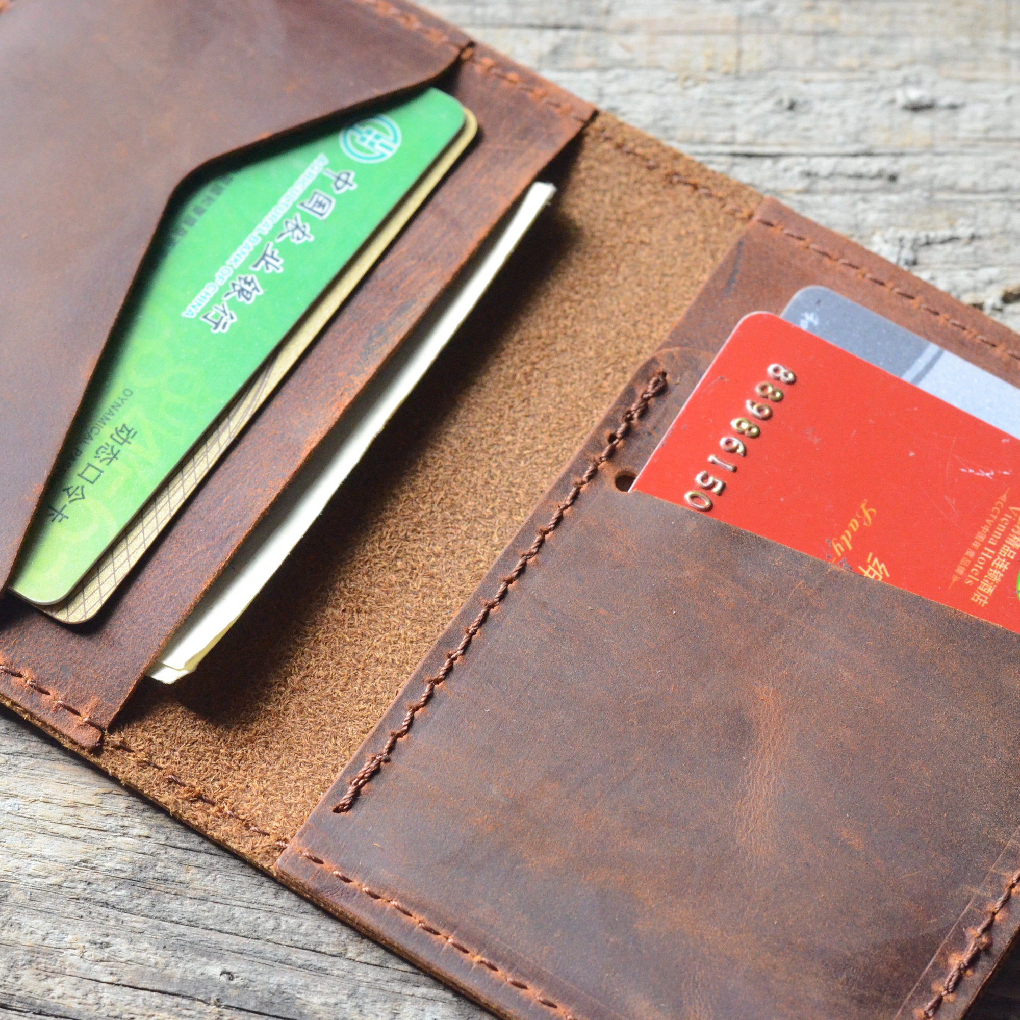 leather bifold card case