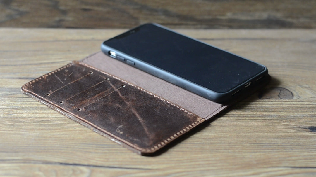 RFID Genuine leather Retro Wallet for Iphone XS Max 6.5 inches Wallet Case Magnetic Detachable