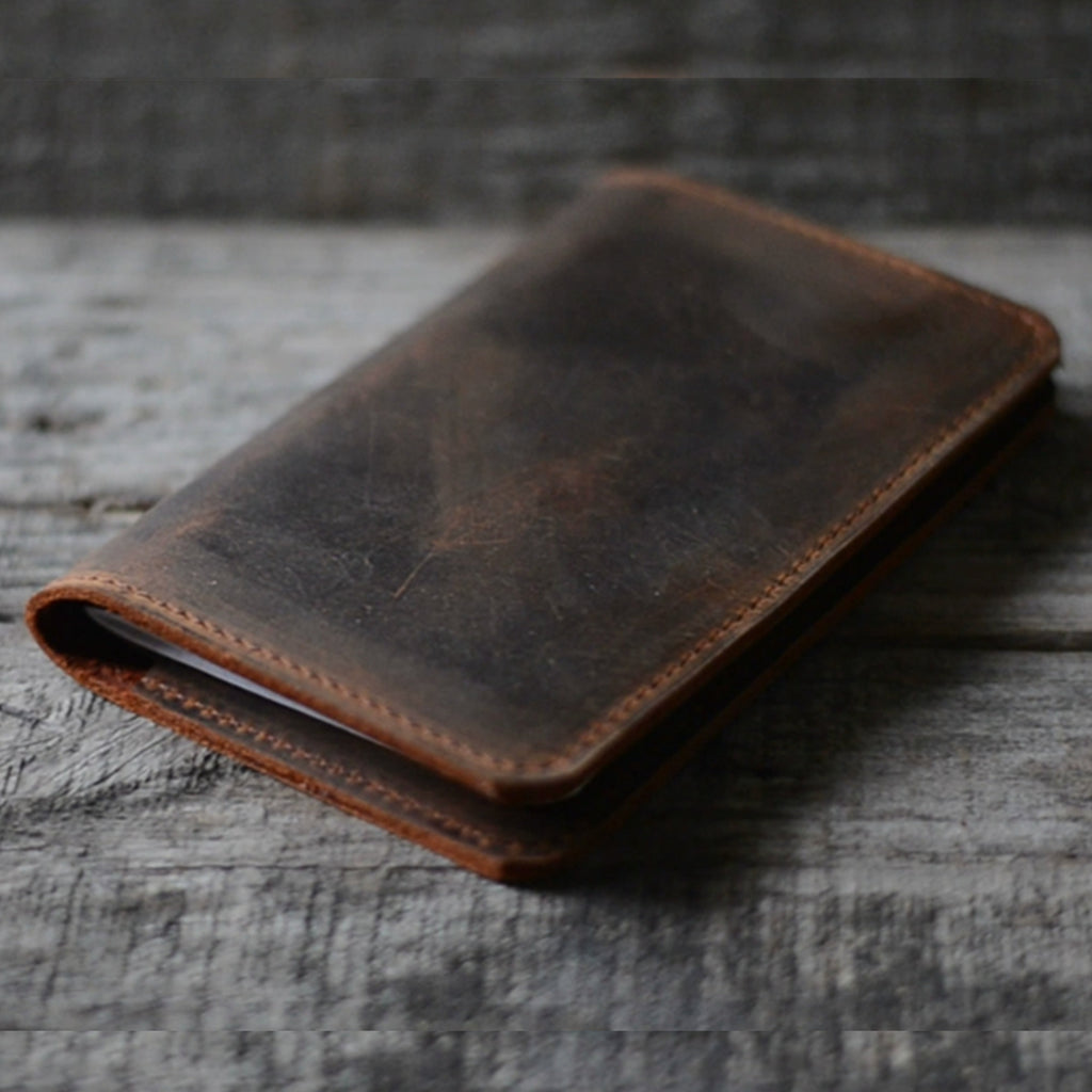 Distressed Genuine Leather Travel Journal Field Notes Cover Notebooks for 3.5 x 5.5 Notebook Moleskine Cahie Vintage Refillable Notepad - JJNUSA