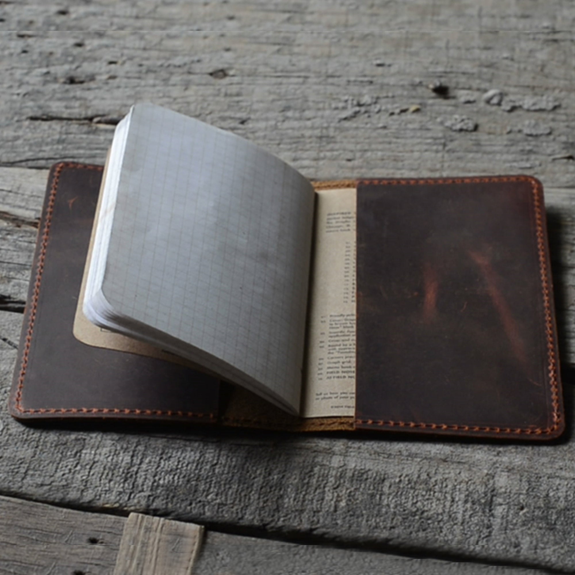 Leather Passport Holder for Men | Made in USA | 3.5 x 5.5 Field Notes Cover | Midnight Black