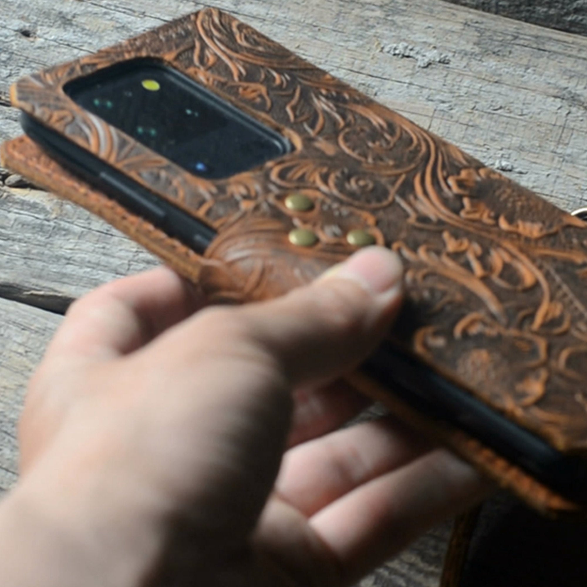 JJNUSA Handmade Samsung Galaxy S20 5G Leather Wallet Case