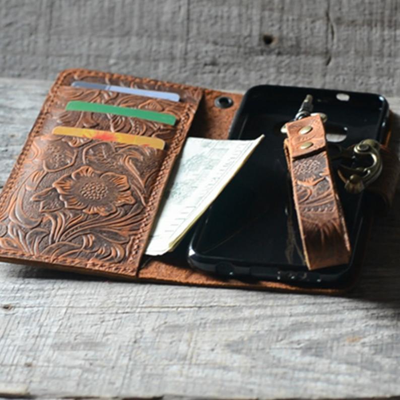 JJNUSA Genuine leather Retro Book Style Wallet for Iphone XS Max 6.5 inches Wallet Case